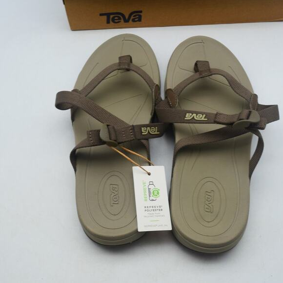 NEW Teva Women's 6 Ascona Flip Flops Sandals Chocolate Chip Brown Hiking - Picture 8 of 10